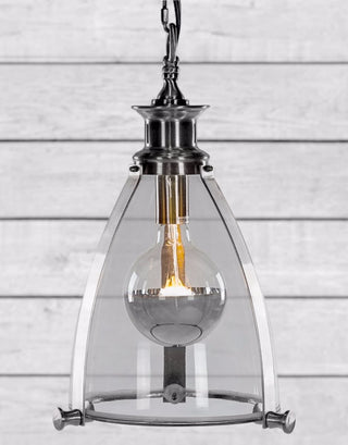 Chrome and Glass Lantern Ceiling Light