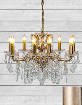 Medium 8 Branch Brushed Gold Shallow Chandelier