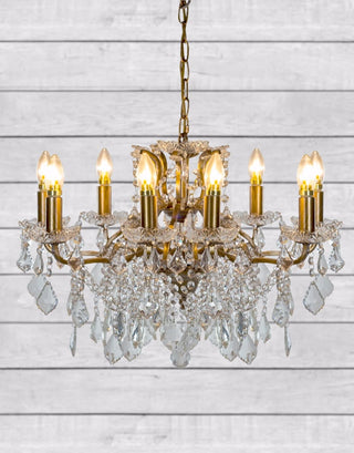 Medium 8 Branch Brushed Gold Shallow Chandelier