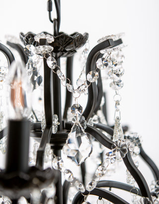 6 Branch Matt Black Shallow Chandelier