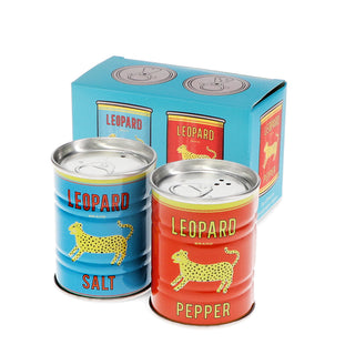 Tin salt and pepper shakers - Leopard - image 1