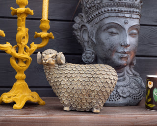 Mustard Flocked Candelabra