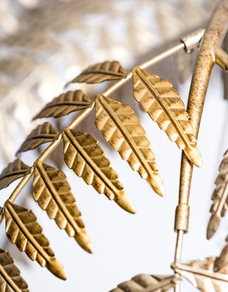 Antique Gold Palm Leaf Floor Lamp