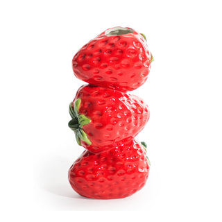 Ceramic Strawberry Stack Stem Vase