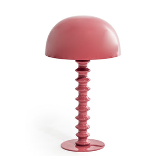 Terracotta Pink Large Ribbed Table Lamp