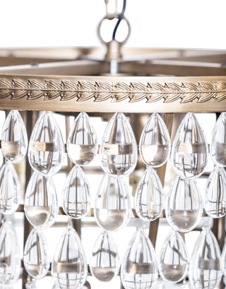 Large Bronze/Gold Finish Rainfall Chandelier w/ Clear Crystals