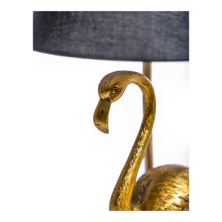 Antique Gold Flamingo Lamp w/ Black Shade