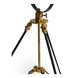 Black and Brass Large Tripod Table Lamp