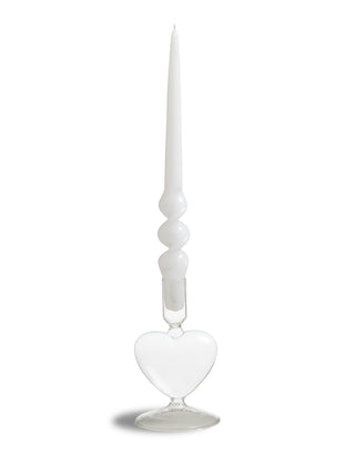 Clear Glass Heart Candle Holder