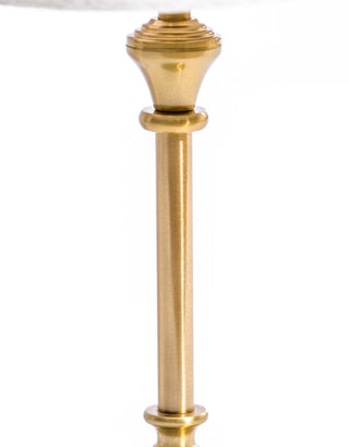 Classic Brass Rechargeable Table Lamp w/ Cylinder Oatmeal Shade