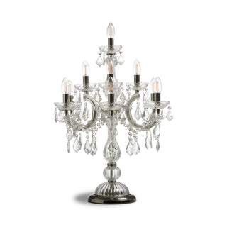 Antique Silver/Nickel Ornate Glass Girandole Table Lamp