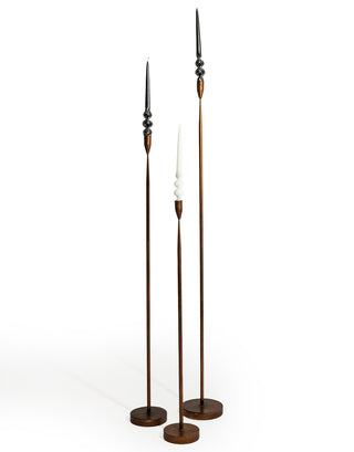 Antique Copper Medium Floor Standing Candle Holder