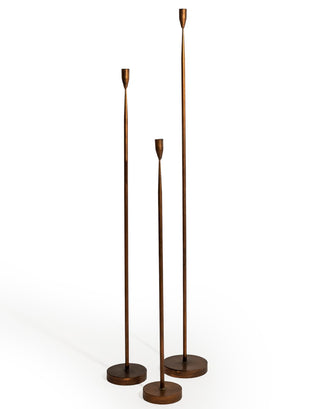 Antique Copper Large Floor Standing Candle Holder