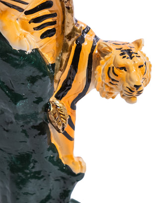 Antiqued Ornate Tiger Candle Holder
