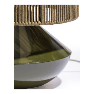 Forest Green Table Lamp w/ Ribbed Corded Shade (to be bought in qtys of 2)