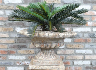 Stone Cream Fluted Urn Planter