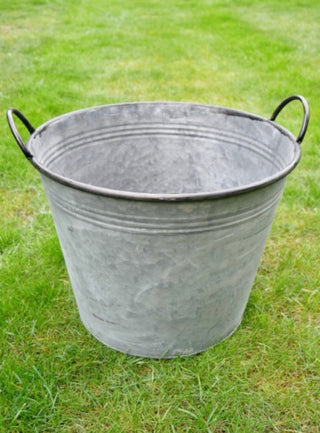 Set of 5 Galvanised Tub Planters
