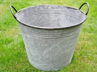 Set of 5 Galvanised Tub Planters