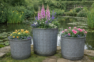 Set of 3 Galvanised Zinc Tub Dolly Tubs