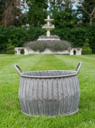Galvanised Metal Round Ribbed Dolly Tub