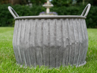 Galvanised Metal Round Ribbed Dolly Tub