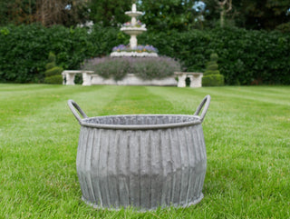 Galvanised Metal Round Ribbed Dolly Tub