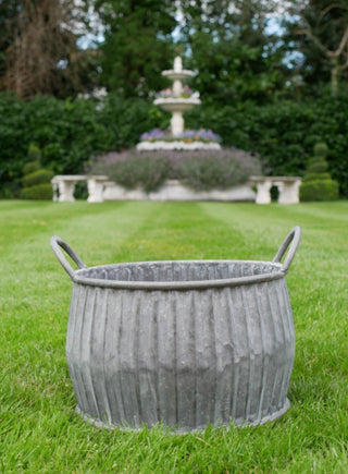Galvanised Metal Round Ribbed Dolly Tub
