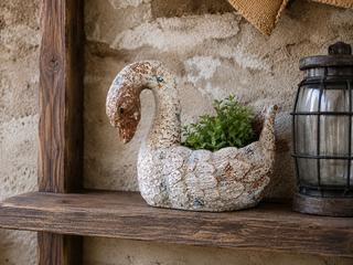 Rustic Swan Planter