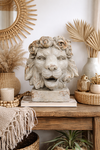 Rustic Lion Head Planter