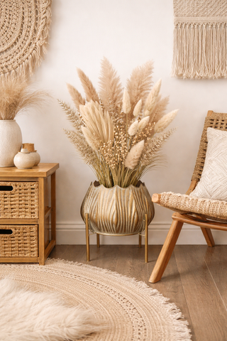 Rustic Gold Metal Plant Stand