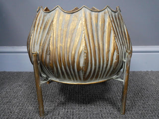 Rustic Gold Metal Plant Stand