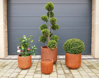 Set of 4 Terracotta Clay Garden Planters