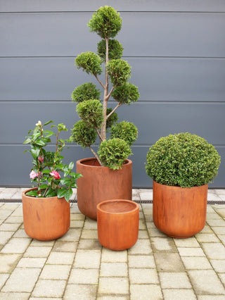 Set of 4 Terracotta Clay Garden Planters