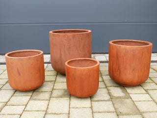 Set of 4 Terracotta Clay Garden Planters