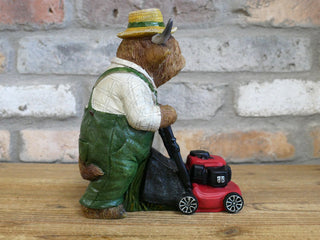 Highland Cow Mowing Lawn Ornament