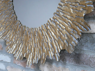 Gold Sunburst Flower Wall Mirror