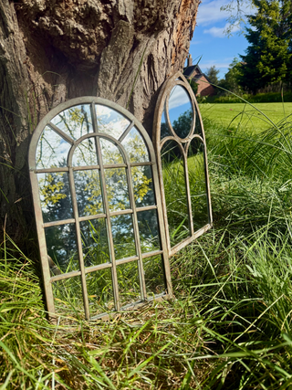 Pair of 2 Gothic Arch Window Garden Mirrors