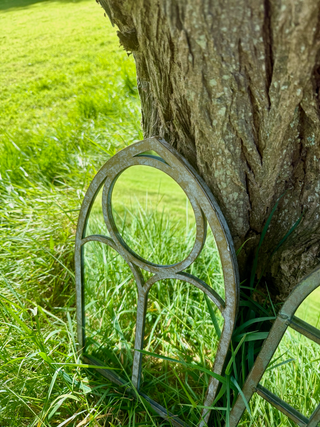 Pair of 2 Gothic Arch Window Garden Mirrors