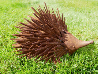 Quirky Rusty Metal Hedgehog Garden Ornament