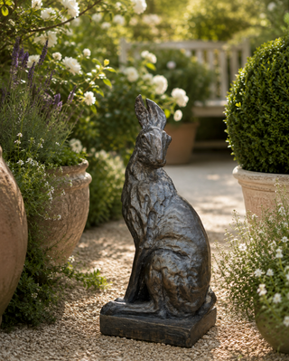 Bronzed Resin Hare Garden Ornament