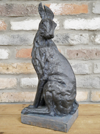 Bronzed Resin Hare Garden Ornament