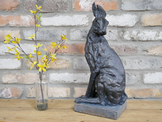 Bronzed Resin Hare Garden Ornament