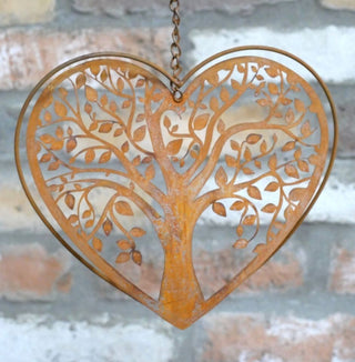 Large Rustic Heart Shaped Wind Chime