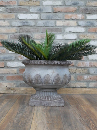 Stone Grey Fluted Urn Planter