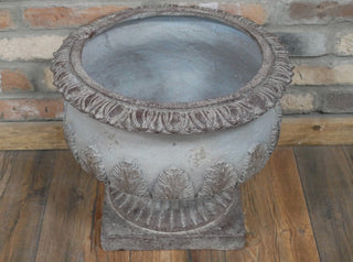 Stone Grey Fluted Urn Planter