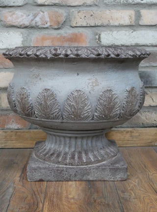 Stone Grey Fluted Urn Planter
