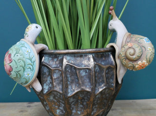 Set of 2 Snail & Tortoise Pot Hangers