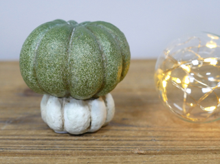 Green & White Resin Pumpkin Ornament