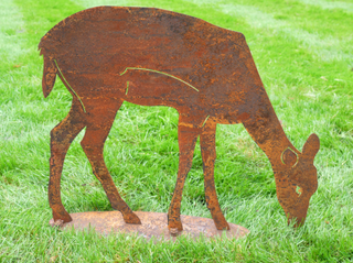 Rusty Metal  Reindeer Stake Garden Ornament