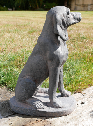 Resin Stone Sitting Dog Garden Ornament